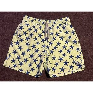 Tom & Teddy Men's Starfish Swim Trunk Neon Green Sky Size Medium